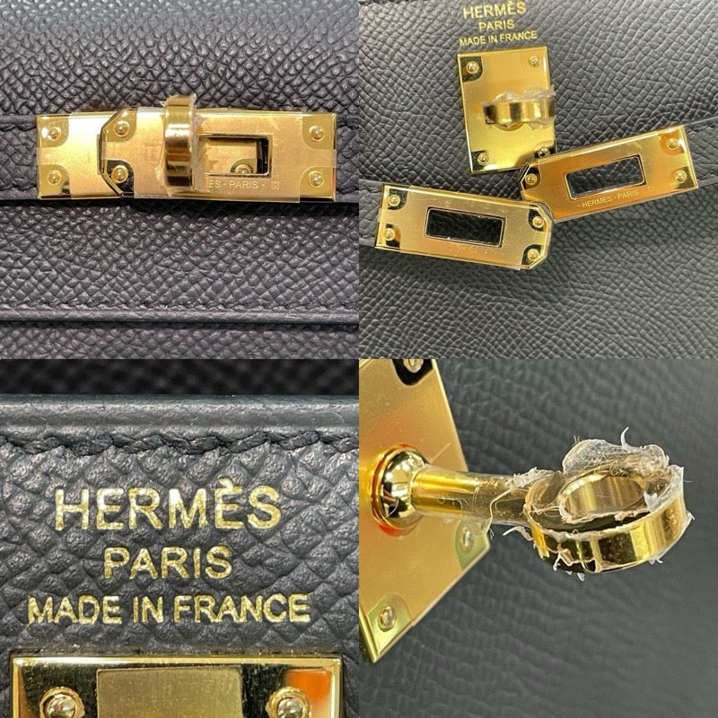 エルメス HERMES ケリー25 外縫い K刻印 ブラック ゴールド金具 エプソン レディース ショルダーバッグ
