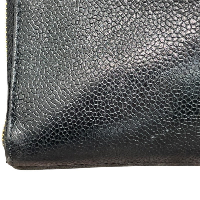 シャネル CHANEL ココマークチェーントートバッグ ブラック×ゴールドブラック金具 キャビアスキン レディース トートバッグ