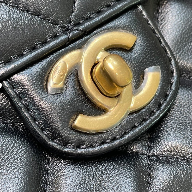 シャネル CHANEL マトラッセ トップハンドルバッグ AS4569 ブラック ゴールド金具 ラムスキン レディース ショルダーバッグ