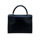 エルメス HERMES ケリー28 〇W刻 ブラック　GD金具 ボックスカーフ レディース ショルダーバッグ