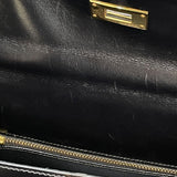 エルメス HERMES ケリー28 〇W刻 ブラック　GD金具 ボックスカーフ レディース ショルダーバッグ