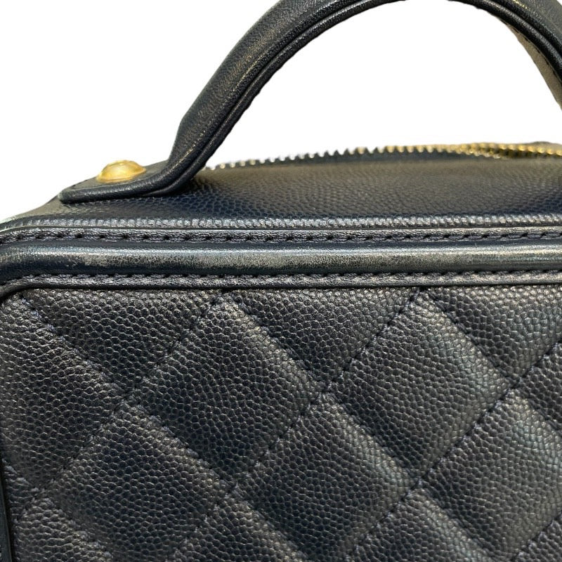 シャネル CHANEL CCフィリグリースモールバニティ A93342 26番台 ネイビー GD金具 キャビアスキン レディース ショルダーバッグ