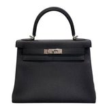 エルメス HERMES ケリー28 内縫い B刻印 ブラック シルバー金具 トリヨンクレマンス レディース ショルダーバッグ