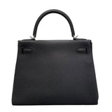 エルメス HERMES ケリー28 内縫い B刻印 ブラック シルバー金具 トリヨンクレマンス レディース ショルダーバッグ