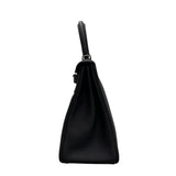 エルメス HERMES ケリー28 内縫い B刻印 ブラック シルバー金具 トリヨンクレマンス レディース ショルダーバッグ