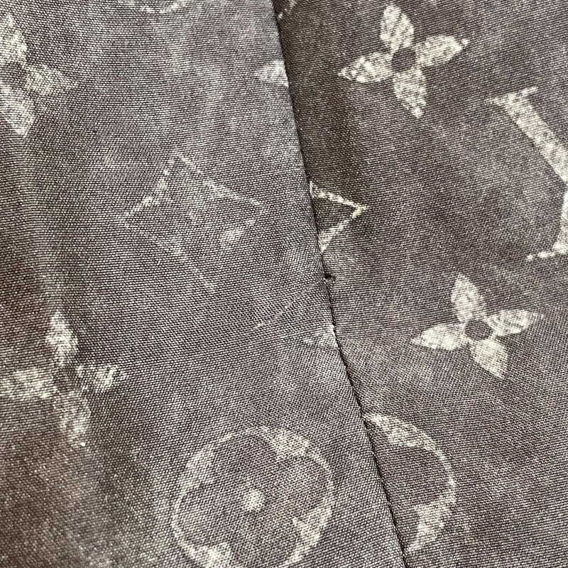 ルイ・ヴィトン LOUIS VUITTON レザーストラップモノグラムクラウドドレス FODS89 ブラック シルク レディース ワンピース