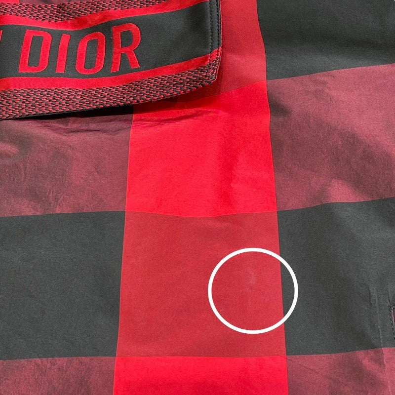 クリスチャン・ディオール Christian Dior ロゴブロックチェック ナイロンアノラックジャケット 957C03A2852 レッド ポリエステル メンズ その他アウター