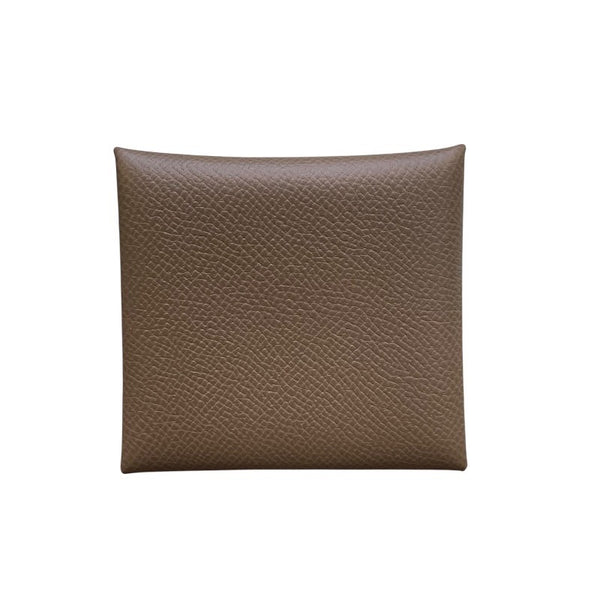 エルメス HERMES バスティア W刻印 エトゥープ シルバー金具 エプソン ユニセックス コインケース