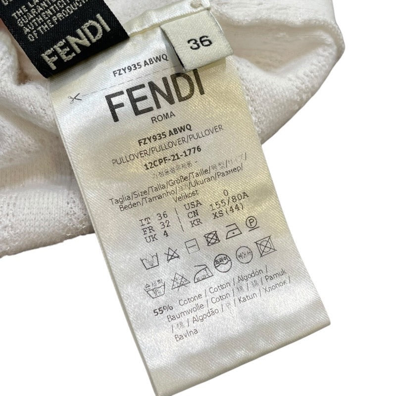 フェンディ FENDI FF総柄ファー装飾半袖カットソー FZY935 コットン55％ レーヨン45％ レディース カットソー