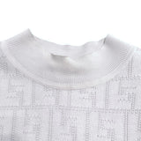 フェンディ FENDI FF総柄ファー装飾半袖カットソー FZY935 コットン55％ レーヨン45％ レディース カットソー
