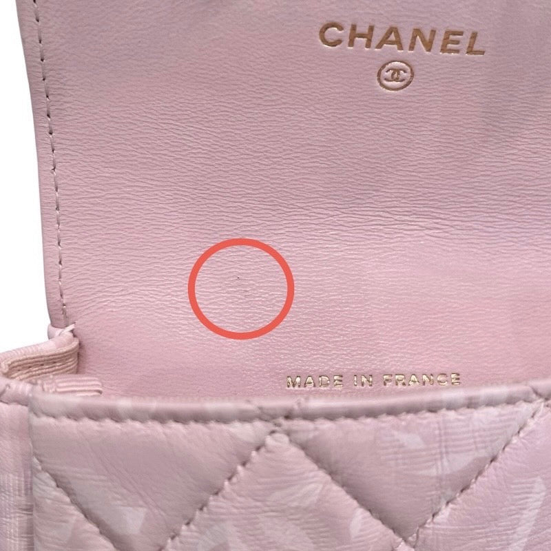 シャネル CHANEL マトラッセブレスポーチ ピンク　GD金具 レザー レディース ポーチ