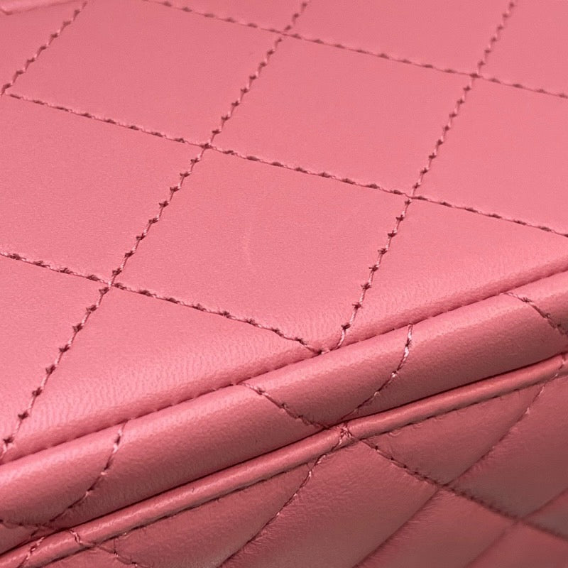 シャネル CHANEL マトラッセ トップハンドル フラップバッグ AS2431 ピンク ゴールド金具 ラムスキン レディース ハンドバッグ ショルダーバッグ