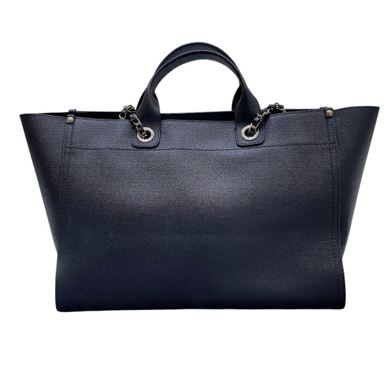 シャネル CHANEL ドーヴィル ラージ A66941 29番台 ブラック シルバー金具 キャビアスキン レディース トートバッグ