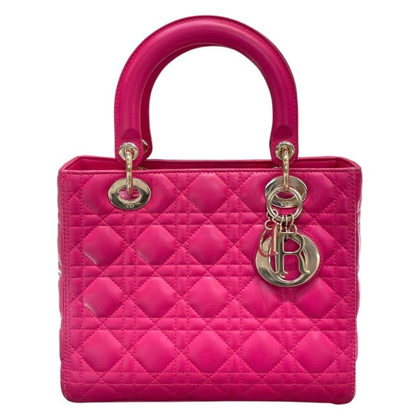 クリスチャン・ディオール Christian Dior レディディオール ミディアム ピンク ゴールド金具 レザー レディース ハンドバッグ