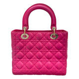 クリスチャン・ディオール Christian Dior レディディオール ミディアム ピンク ゴールド金具 レザー レディース ハンドバッグ