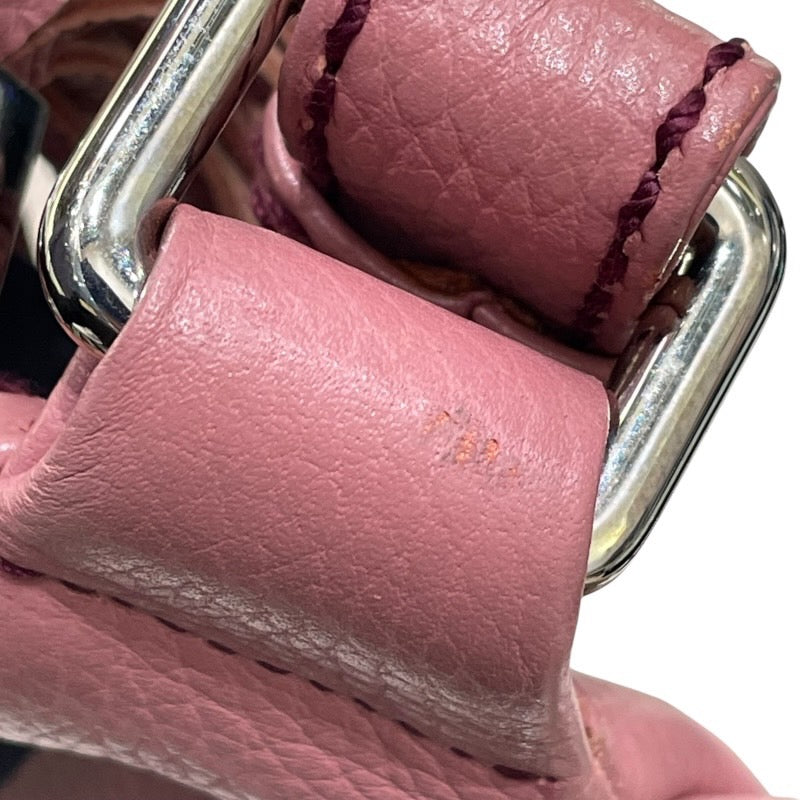シャネル CHANEL フリンジレザーショルダーバッグ ピンク SV金具 レザー レディース ショルダーバッグ