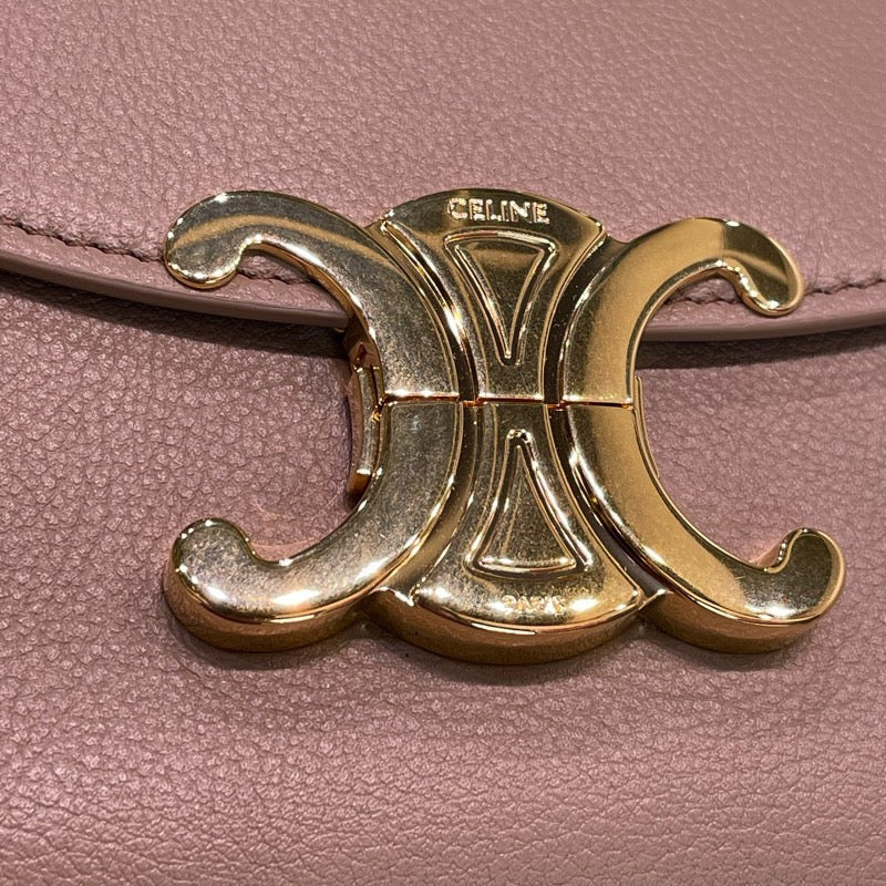 セリーヌ CELINE ティーン二ノバッグ 118113 スモークブラウン ゴールド金具 サプルグレインドカーフ レディース ハンドバッグ ショルダーバッグ