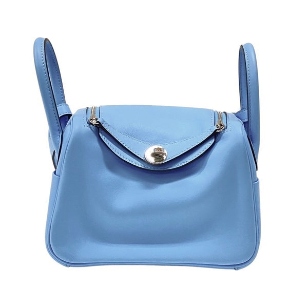 エルメス HERMES リンディミニ W刻 セレスト シルバー金具 スイフト レディース ショルダーバッグ
