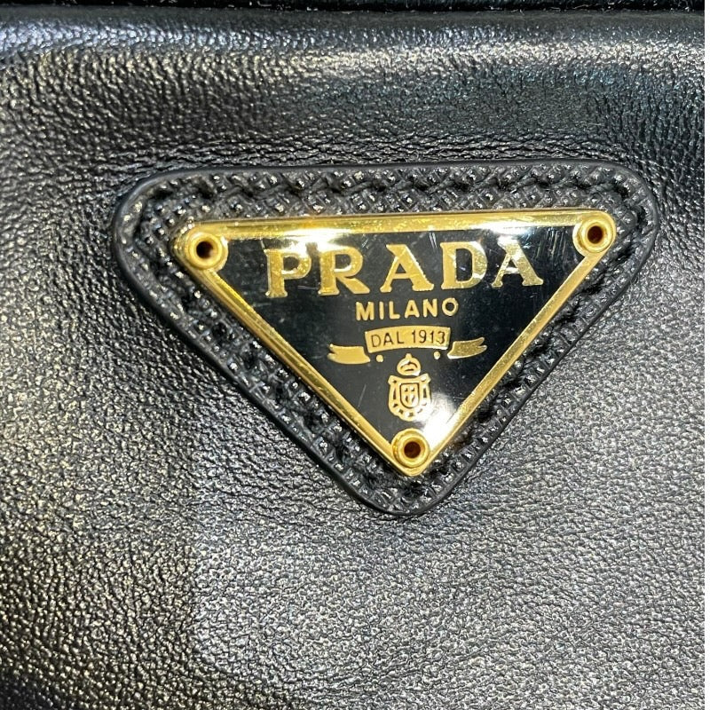 プラダ PRADA デュエット レザーバケットバッグ 1BH038 ブラック ゴールド金具 レディース ハンドバッグ ショルダーバッグ