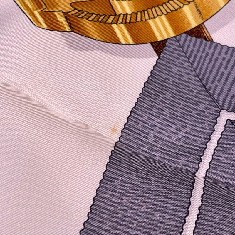 エルメス HERMES カレ90 大調教術 カーキ シルク100％ レディース スカーフ