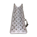 ルイ・ヴィトン LOUIS VUITTON オンザゴーMM M46060 カーキ モノグラム・アンプラント レディース トートバッグ ショルダーバッグ