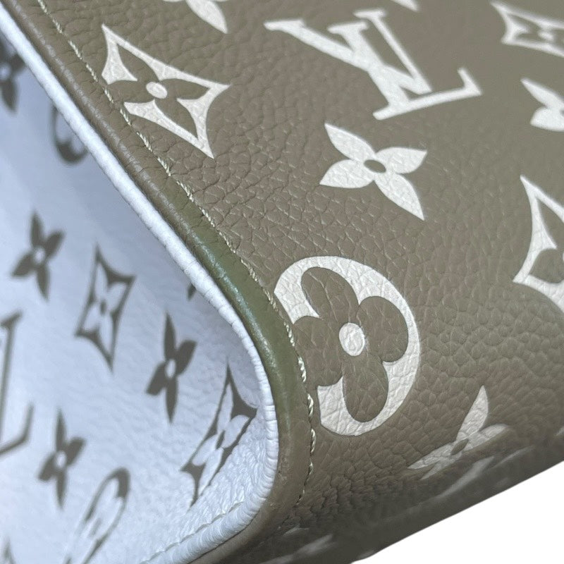 ルイ・ヴィトン LOUIS VUITTON オンザゴーMM M46060 カーキ モノグラム・アンプラント レディース トートバッグ ショルダーバッグ