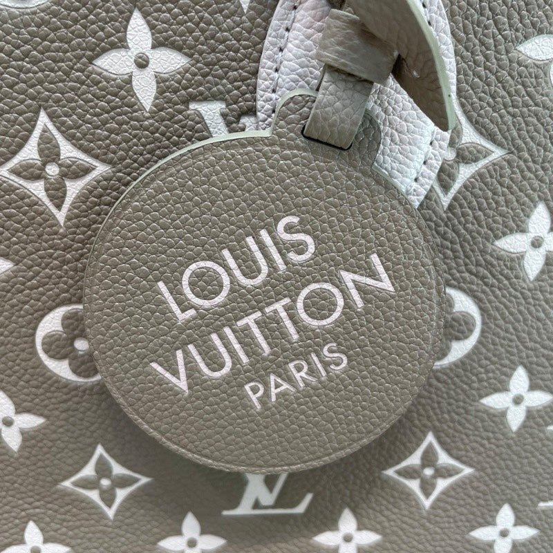 ルイ・ヴィトン LOUIS VUITTON オンザゴーMM M46060 カーキ モノグラム・アンプラント レディース トートバッグ ショルダーバッグ