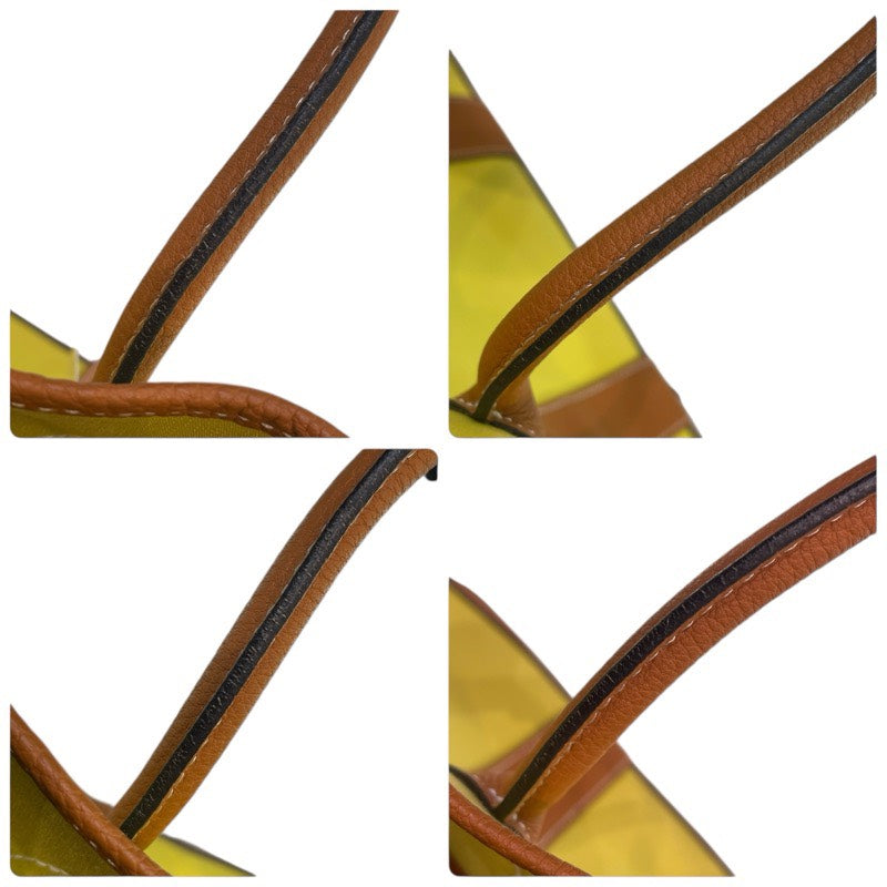 エルメス HERMES ガーデンパーティPM A刻印 ライム/トフィ SV金具 トワル/ネゴンダ レディース ハンドバッグ