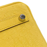 エルメス HERMES バーキン25 U刻 ジョーヌシトロオン・シルバー金具 オーストリッチ レディース ハンドバッグ