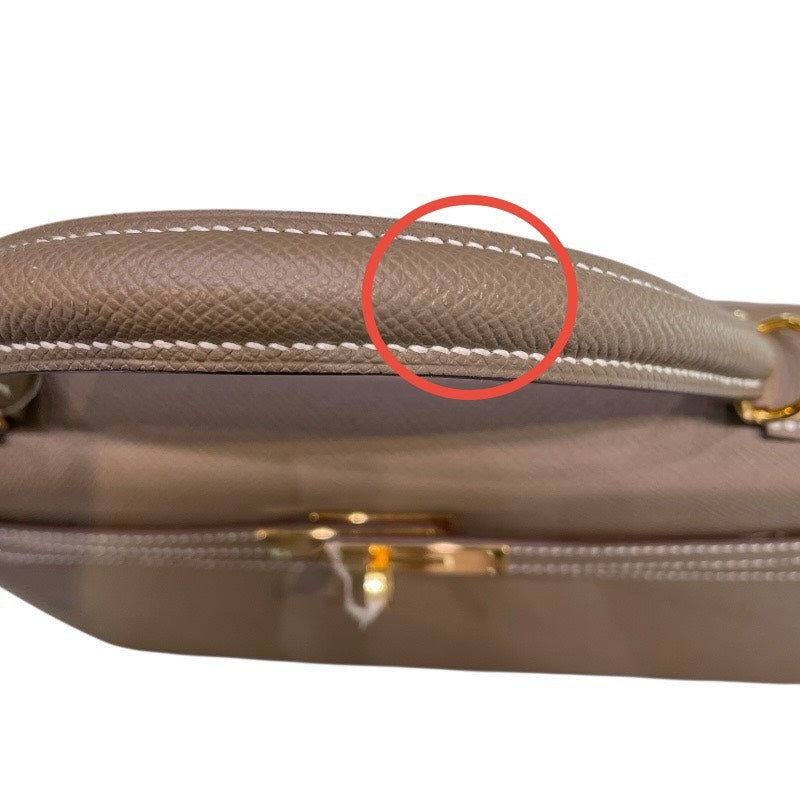 エルメス HERMES ケリー32 外縫い D刻印　(2019年製) エトゥープ　ゴールド金具 ヴォーエプソン レディース ハンドバッグ