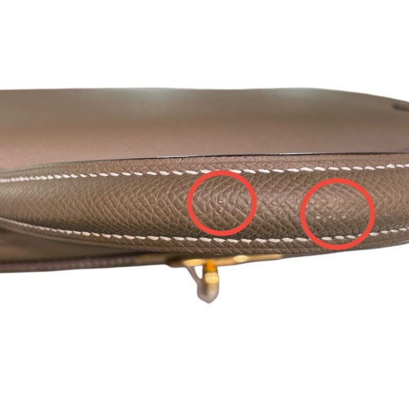 エルメス HERMES ケリー32 外縫い D刻印　(2019年製) エトゥープ　ゴールド金具 ヴォーエプソン レディース ハンドバッグ