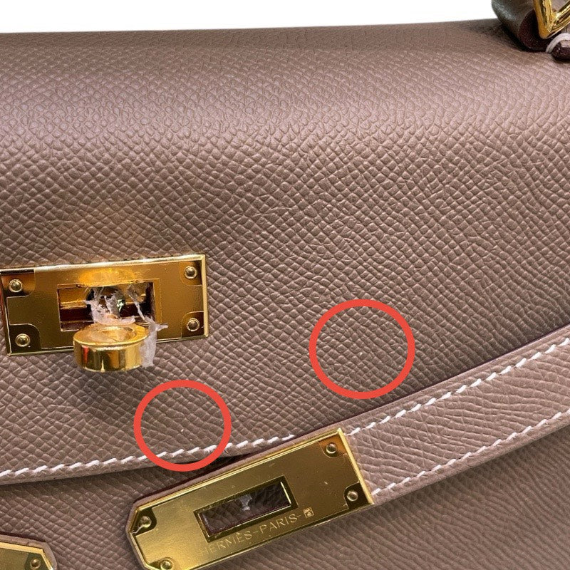 エルメス HERMES ケリー32 外縫い D刻印　(2019年製) エトゥープ　ゴールド金具 ヴォーエプソン レディース ハンドバッグ