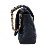 シャネル CHANEL CHANEL19マキシバッグ AS1162 ブラック ラムレザー レディース ショルダーバッグ
