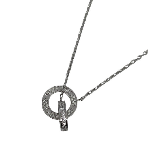 カルティエ Cartier ラブサークルネックレス フルダイヤ ホワイトゴールド K18WG ジュエリー