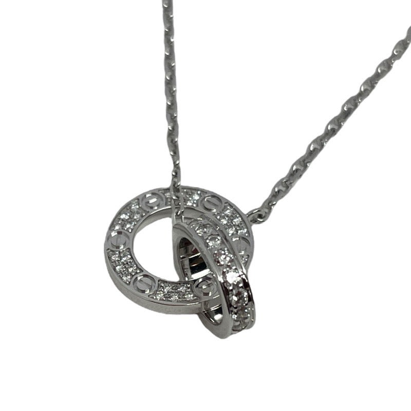 カルティエ Cartier ラブサークルネックレス フルダイヤ ホワイトゴールド K18WG ジュエリー