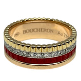ブシュロン BOUCHERON キャトルレッド スモールリング K18ホワイトゴールド、イエローゴールド、ピンクゴールド、レッドセラミック ジュエリー