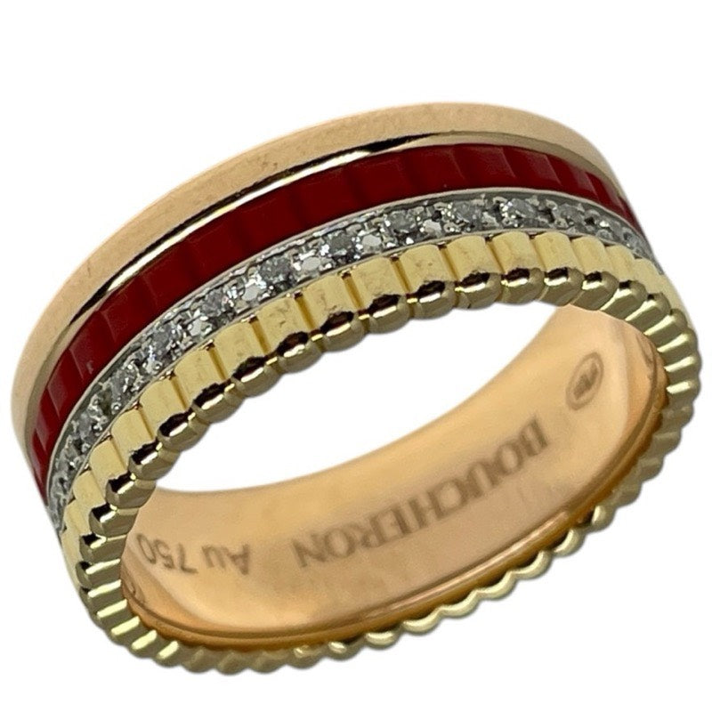 ブシュロン BOUCHERON キャトルレッド スモールリング K18ホワイトゴールド、イエローゴールド、ピンクゴールド、レッドセラミック ジュエリー