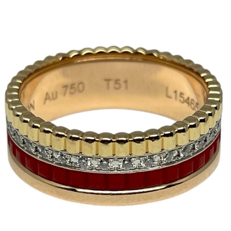 ブシュロン BOUCHERON キャトルレッド スモールリング K18ホワイトゴールド、イエローゴールド、ピンクゴールド、レッドセラミック ジュエリー