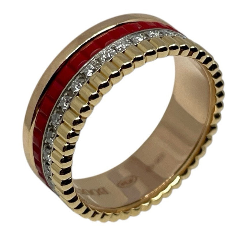 ブシュロン BOUCHERON キャトルレッド スモールリング K18ホワイトゴールド、イエローゴールド、ピンクゴールド、レッドセラミック ジュエリー