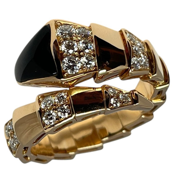 ブルガリ BVLGARI セルペンティヴァイパーリング ピンクゴールド 750PG/ダイヤモンド/オニキス ジュエリー