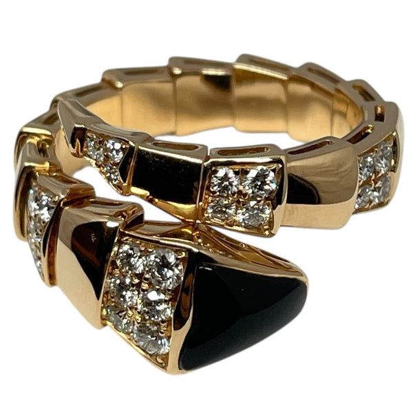 ブルガリ BVLGARI セルペンティヴァイパーリング ピンクゴールド 750PG/ダイヤモンド/オニキス ジュエリー