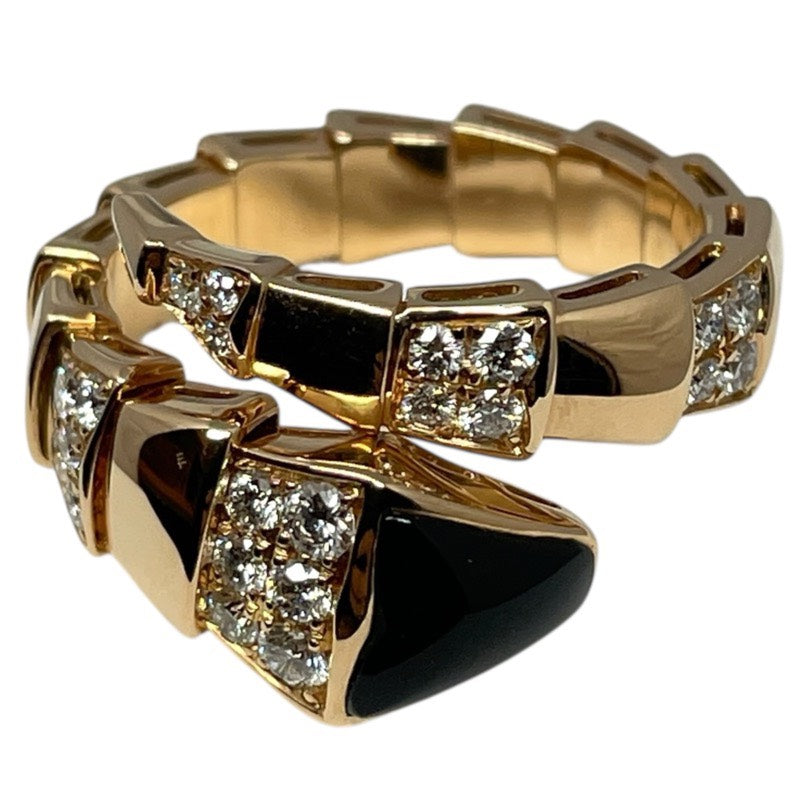 ブルガリ BVLGARI セルペンティヴァイパーリング ピンクゴールド 750PG/ダイヤモンド/オニキス ジュエリー