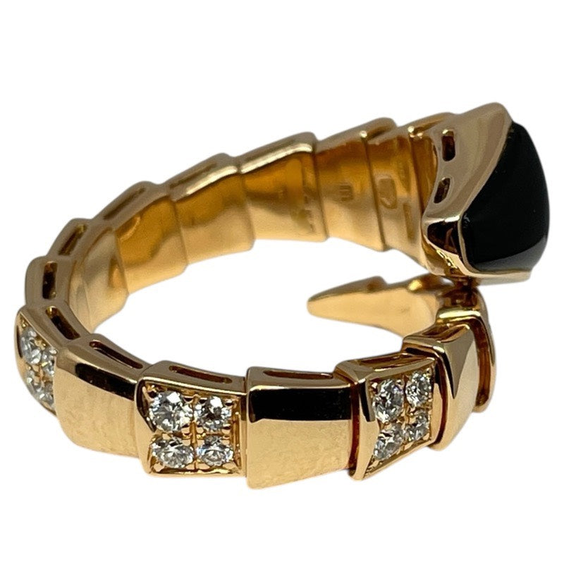 ブルガリ BVLGARI セルペンティヴァイパーリング ピンクゴールド 750PG/ダイヤモンド/オニキス ジュエリー