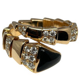 ブルガリ BVLGARI セルペンティヴァイパーリング ピンクゴールド 750PG/ダイヤモンド/オニキス ジュエリー
