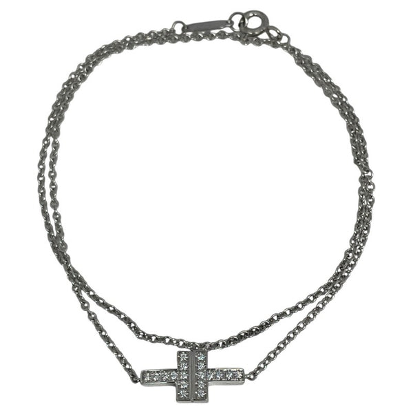 ティファニー TIFFANY＆CO ダブルチェーンブレス ホワイトゴールド 750WG/ダイヤモンド ジュエリー