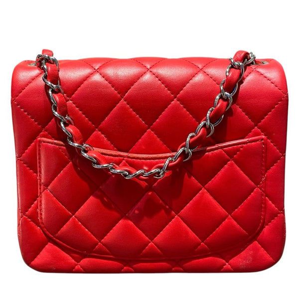 シャネル CHANEL ミニマトラッセ18 A35200 レッド　SV金具 ラムスキン レディース ショルダーバッグ