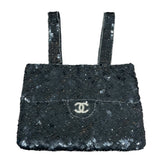 シャネル CHANEL ココマークスパンコールハンドバッグ ブラック　SV金具 スパンコール・ラインストン レディース ハンドバッグ