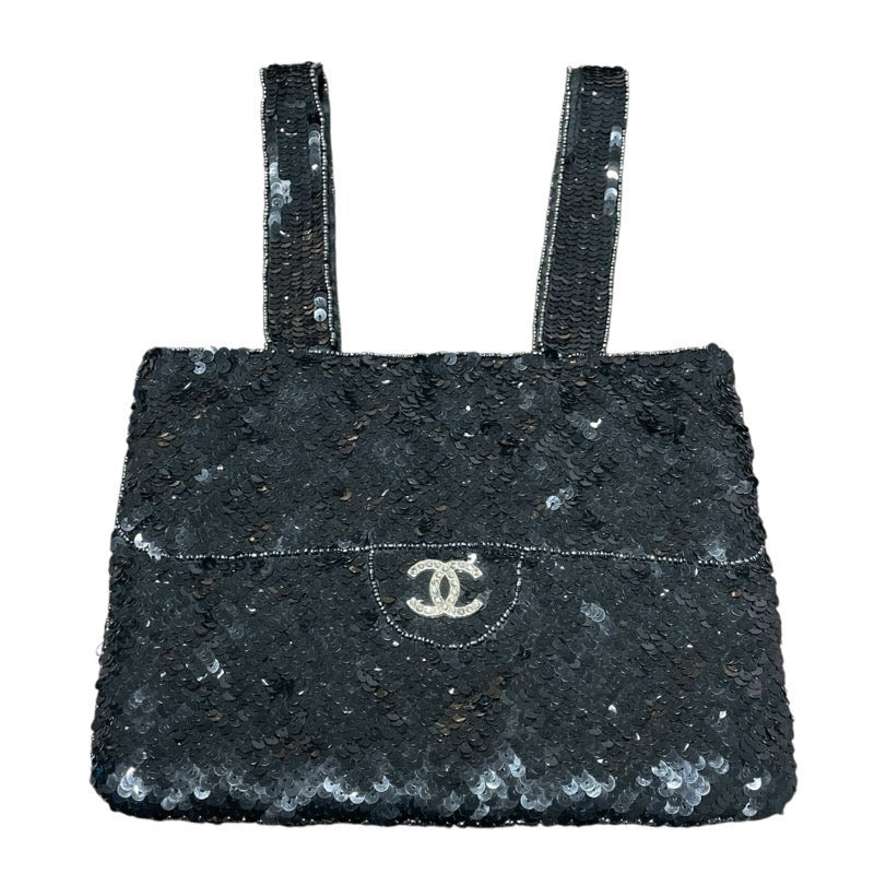 シャネル CHANEL ココマークスパンコールハンドバッグ ブラック　SV金具 スパンコール・ラインストン レディース ハンドバッグ