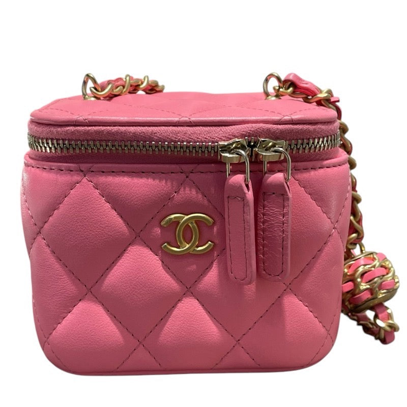 シャネル CHANEL マトラッセスモールバニティ AP1447 ピンク　GD金具 ラムスキン レディース ショルダーバッグ
