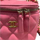 シャネル CHANEL マトラッセスモールバニティ AP1447 ピンク　GD金具 ラムスキン レディース ショルダーバッグ